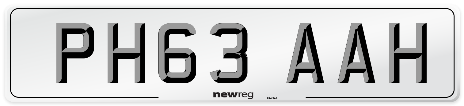 PH63 AAH Number Plate from New Reg